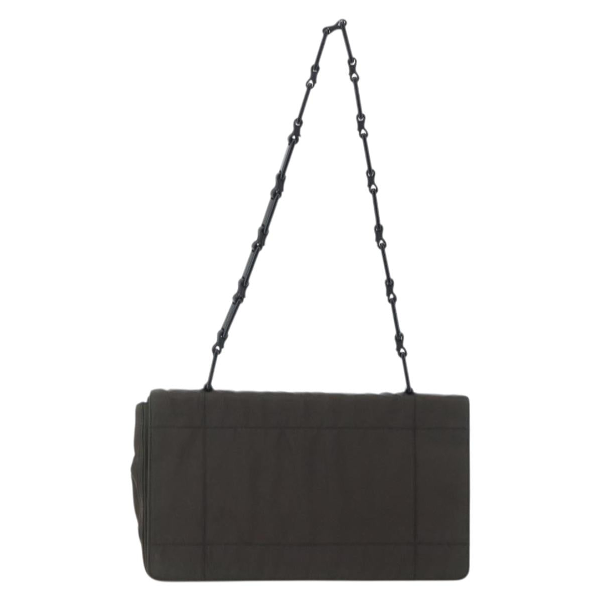 PRADA Shoulder Bag Nylon Leather Khaki Auth 173639