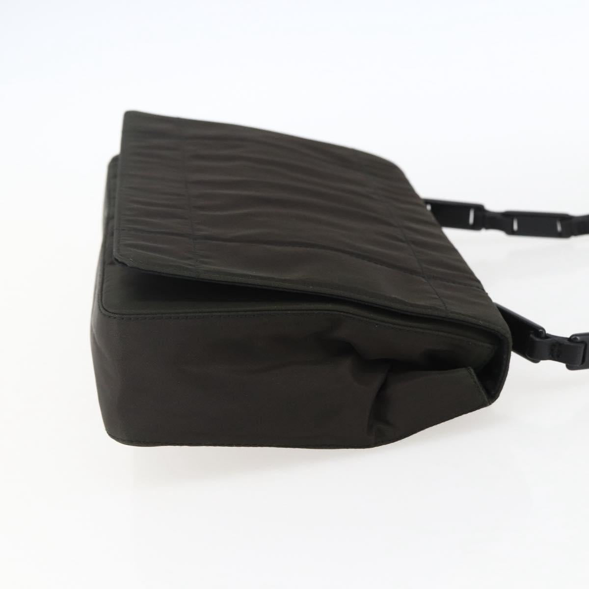 PRADA Shoulder Bag Nylon Leather Khaki Auth 173639