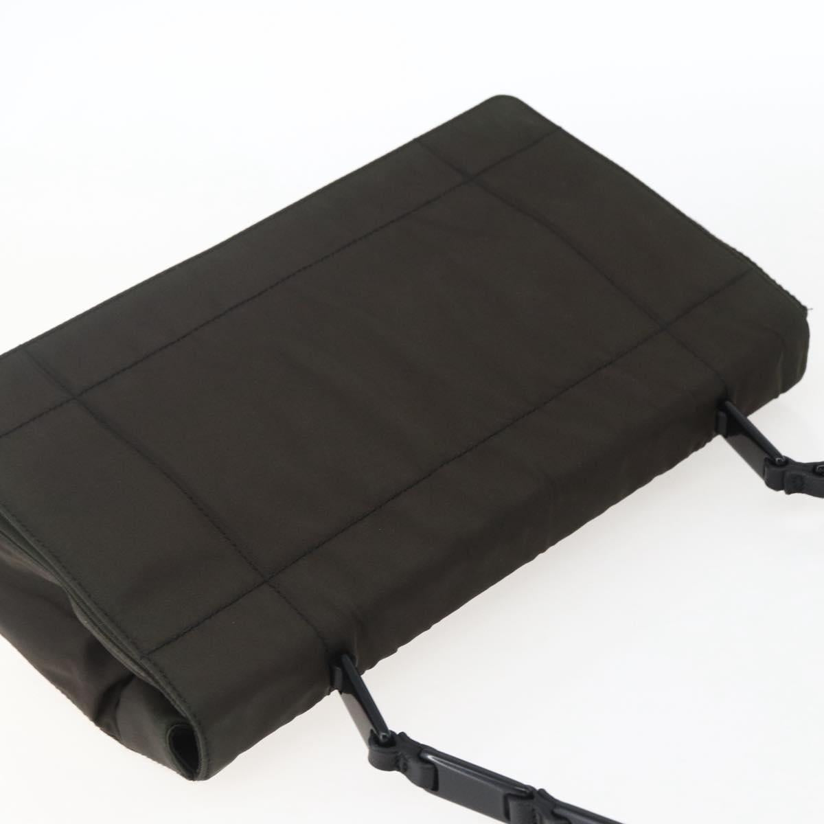 PRADA Shoulder Bag Nylon Leather Khaki Auth 173639