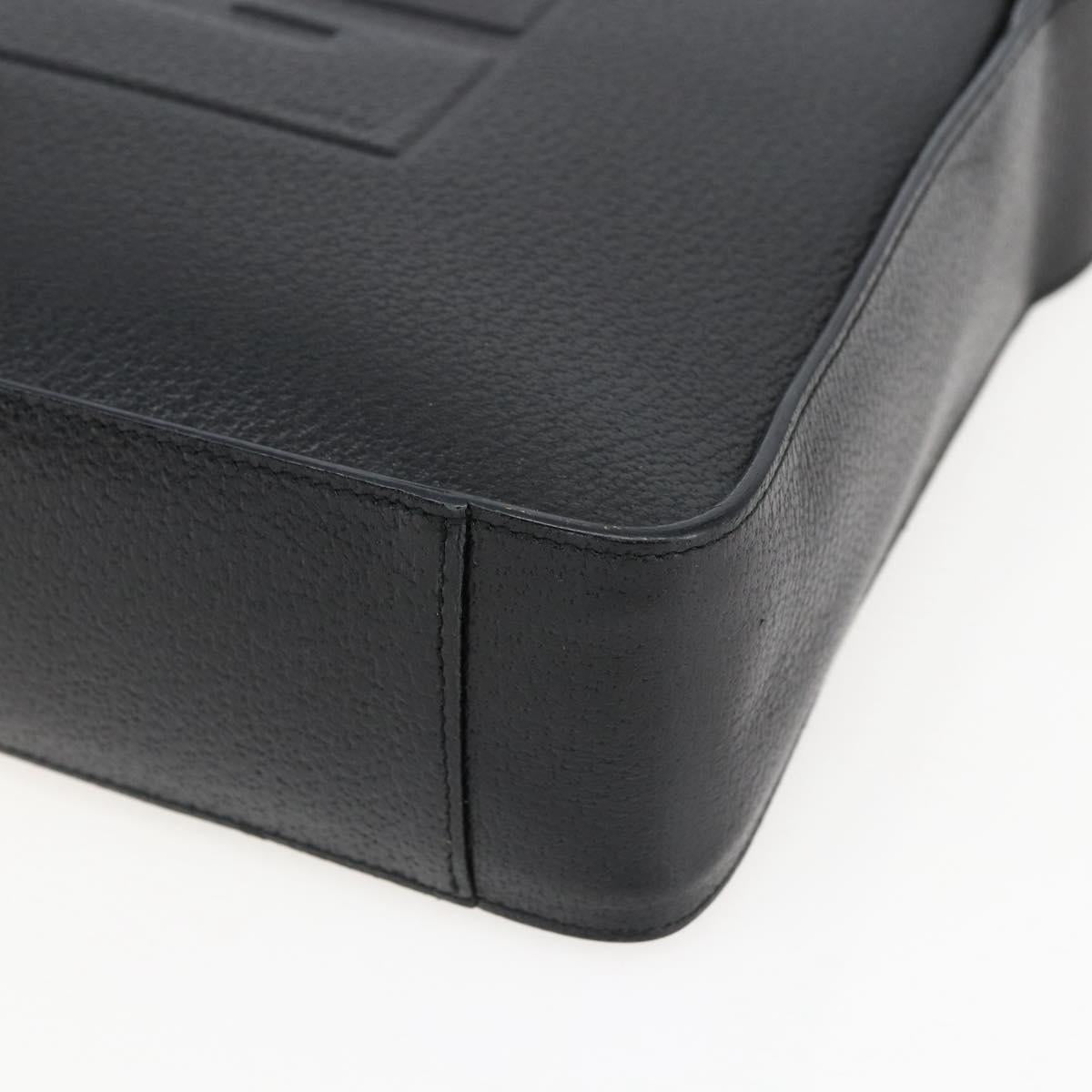 GUCCI Shoulder Bag Leather Black Silver 001 3032 Auth 173646