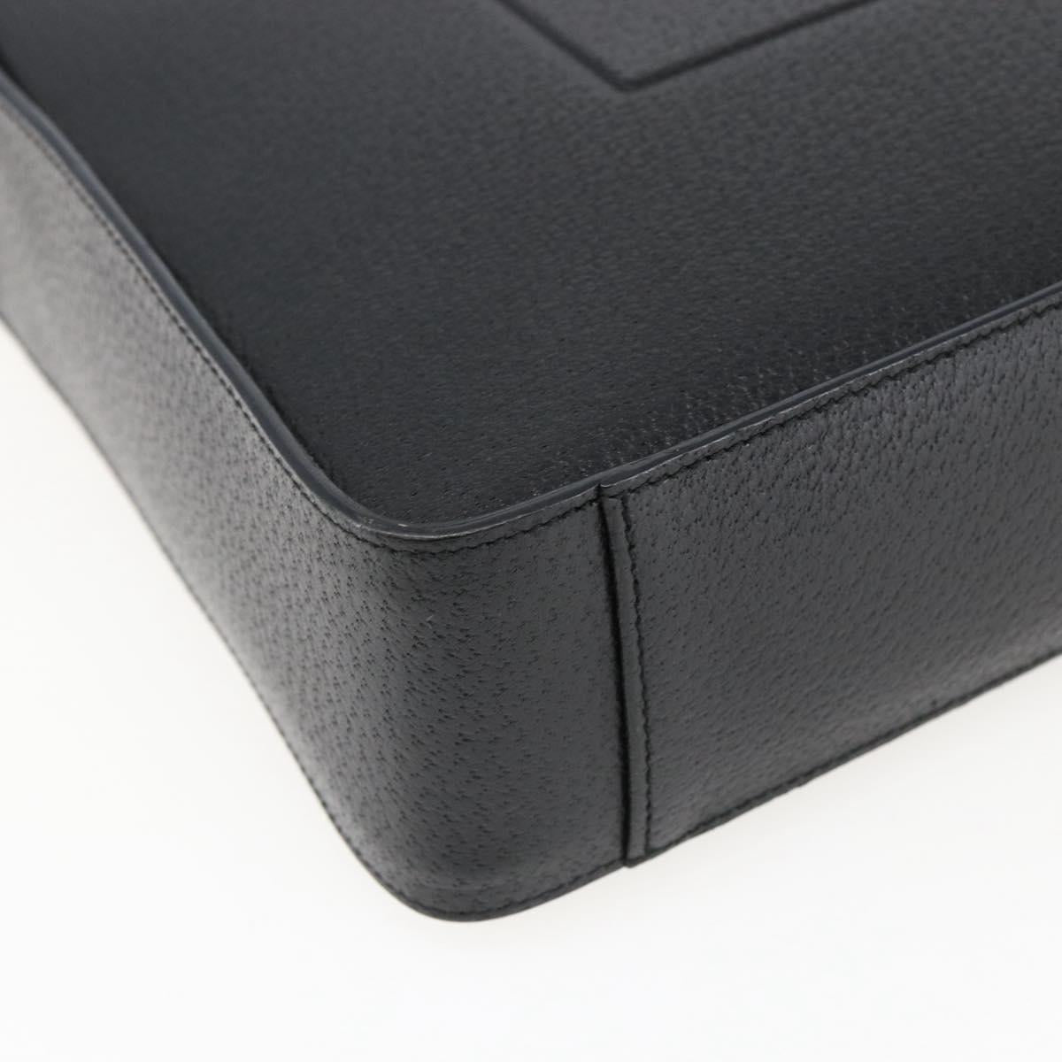 GUCCI Shoulder Bag Leather Black Silver 001 3032 Auth 173646