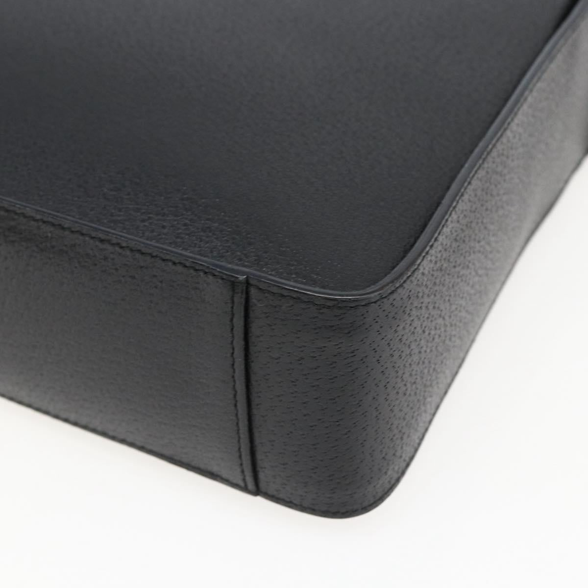 GUCCI Shoulder Bag Leather Black Silver 001 3032 Auth 173646