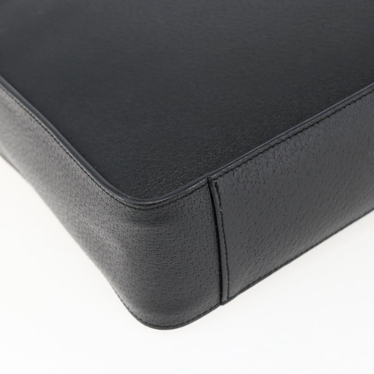 GUCCI Shoulder Bag Leather Black Silver 001 3032 Auth 173646