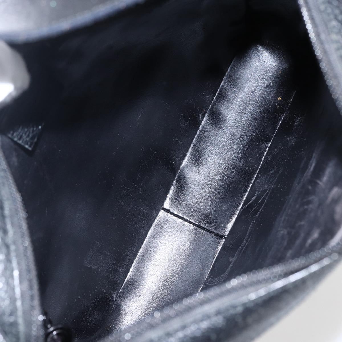 GUCCI Shoulder Bag Leather Black Silver 001 3032 Auth 173646