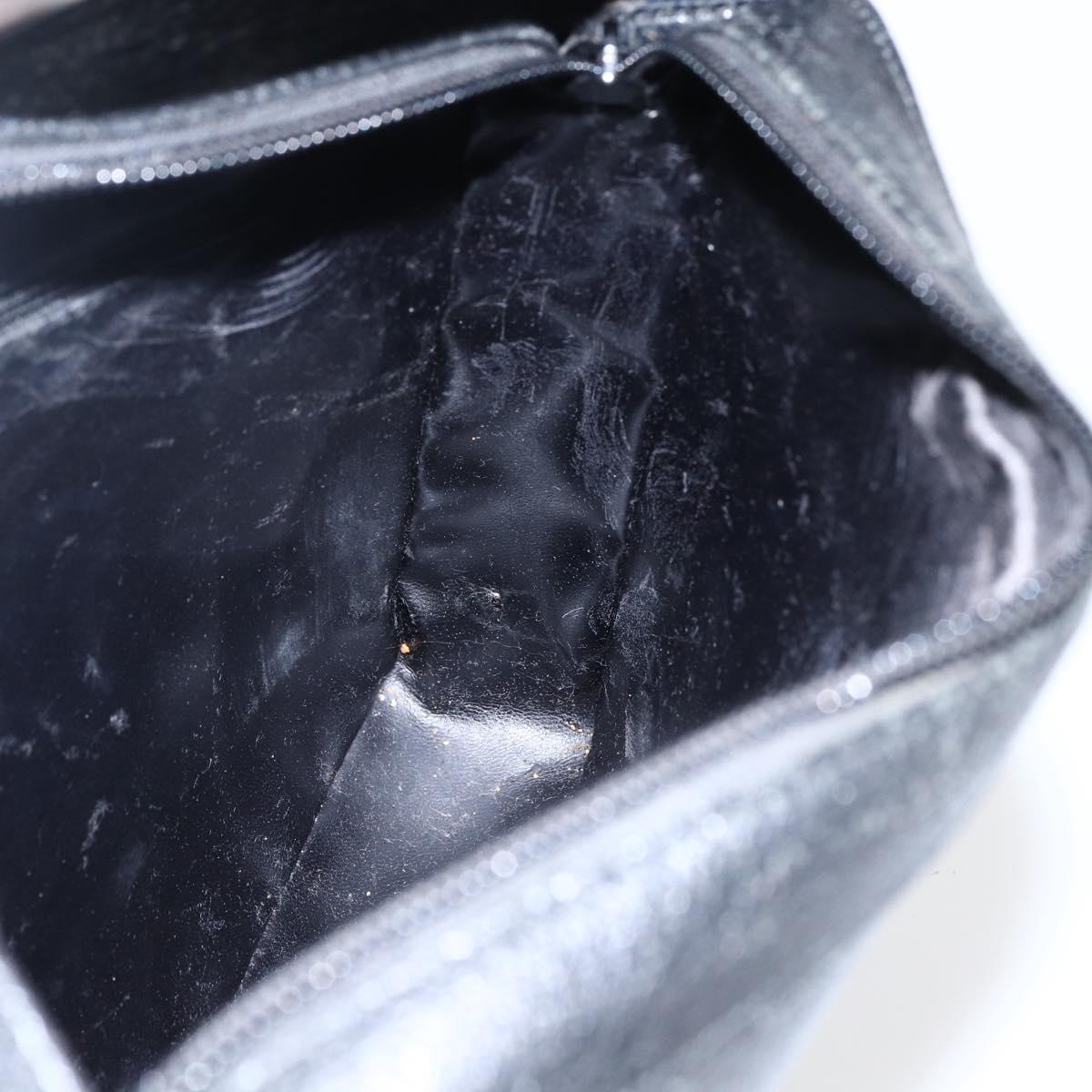 GUCCI Shoulder Bag Leather Black Silver 001 3032 Auth 173646