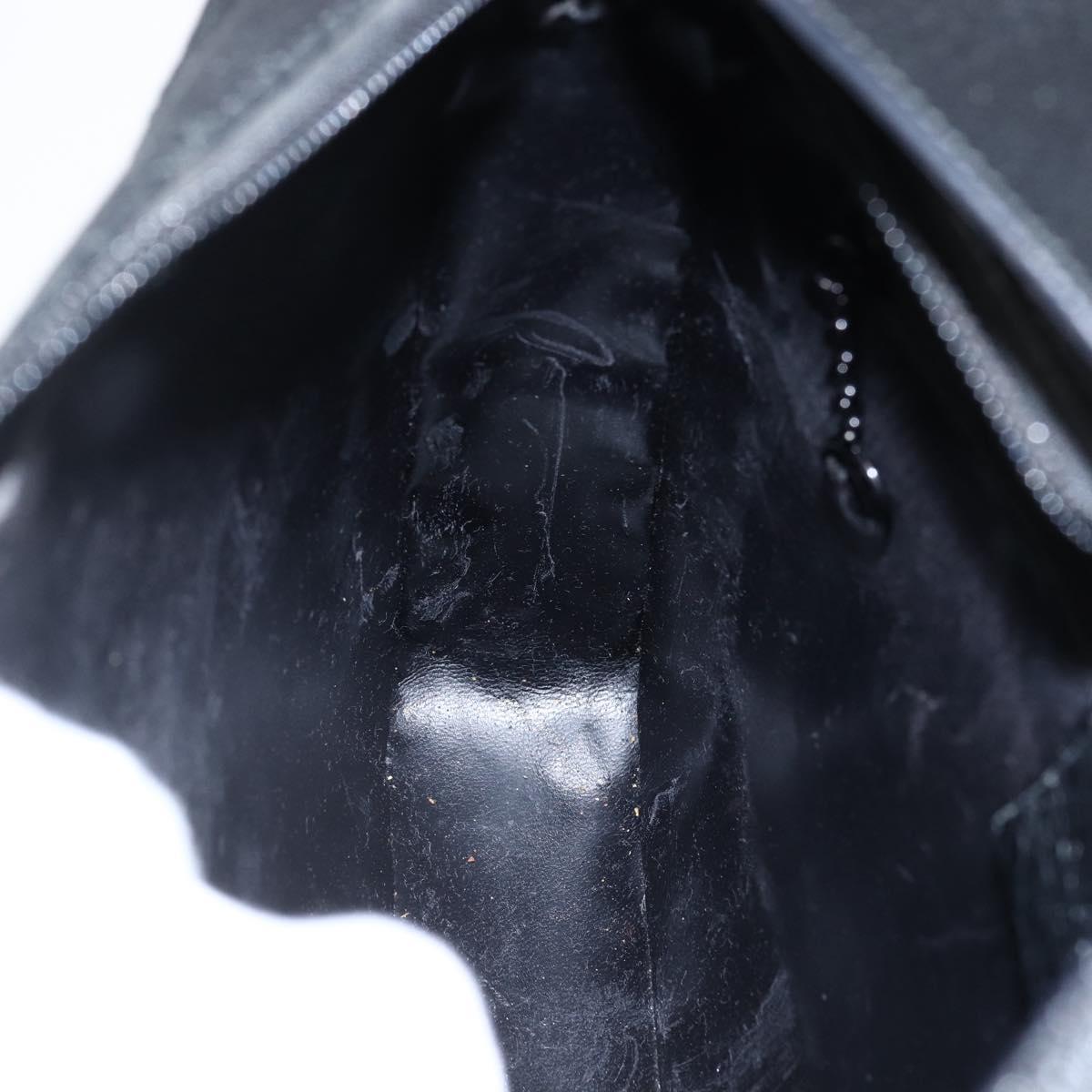 GUCCI Shoulder Bag Leather Black Silver 001 3032 Auth 173646