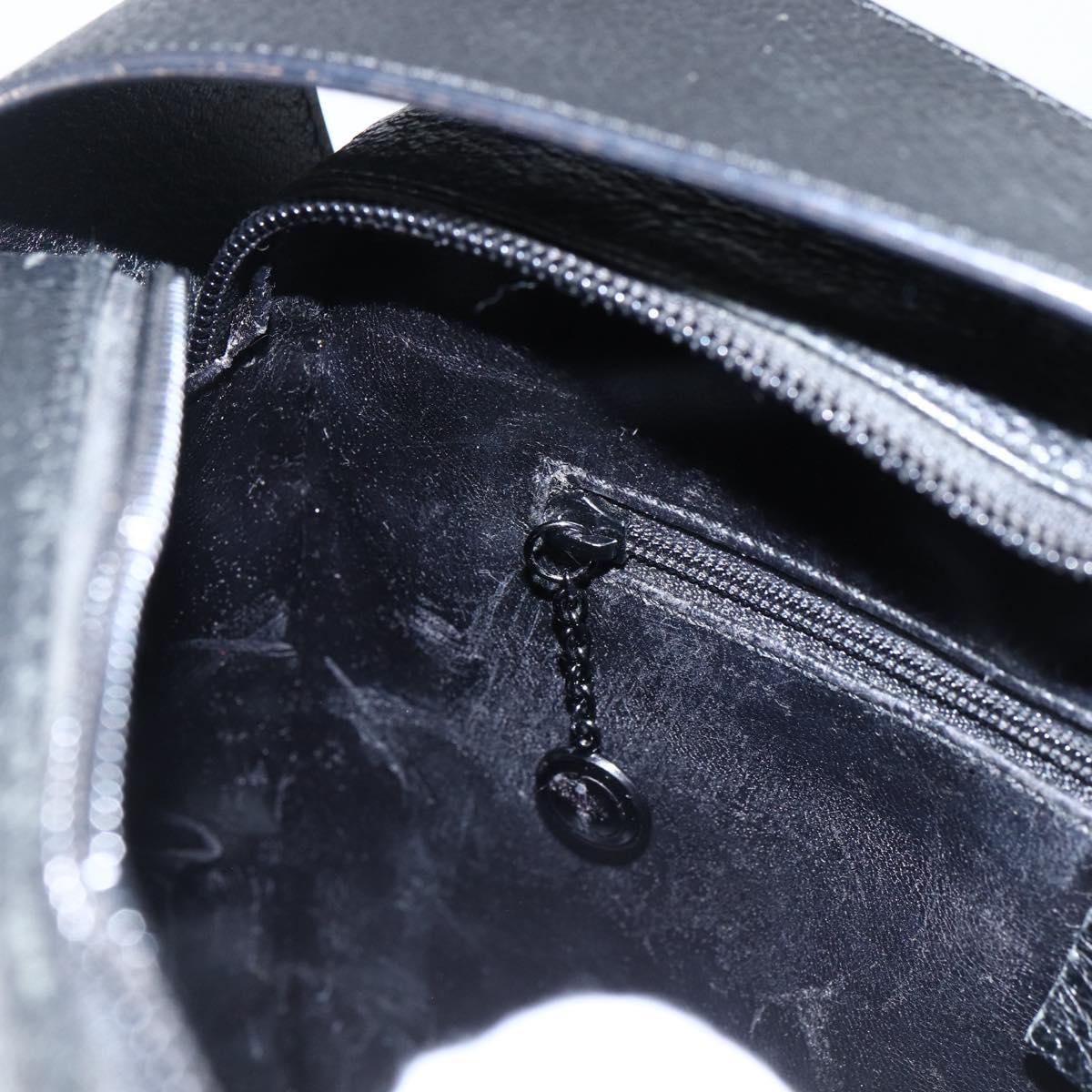 GUCCI Shoulder Bag Leather Black Silver 001 3032 Auth 173646