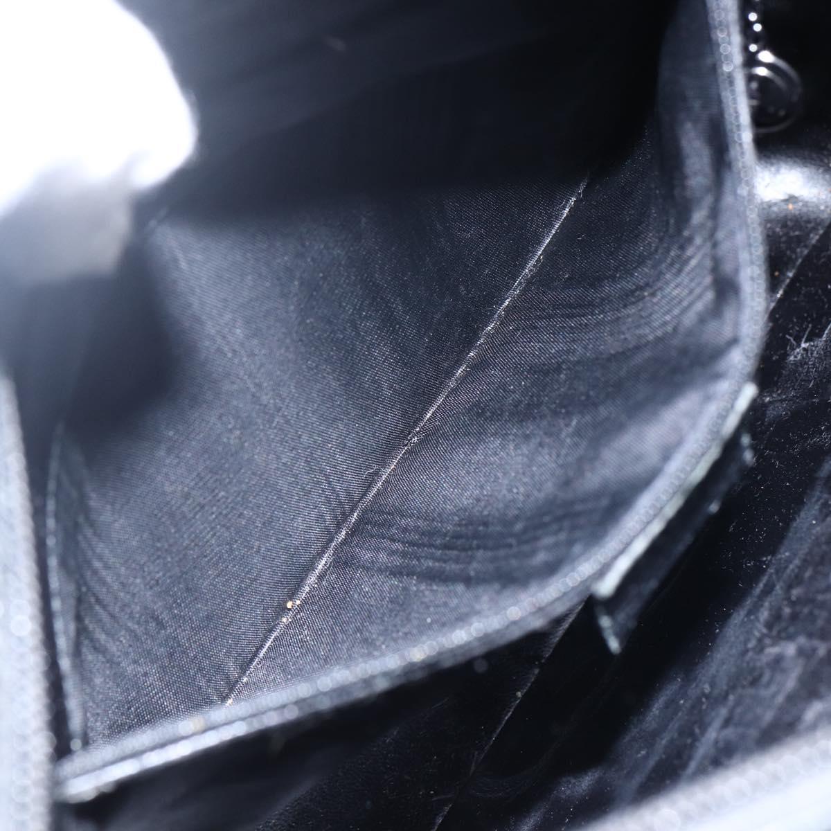 GUCCI Shoulder Bag Leather Black Silver 001 3032 Auth 173646