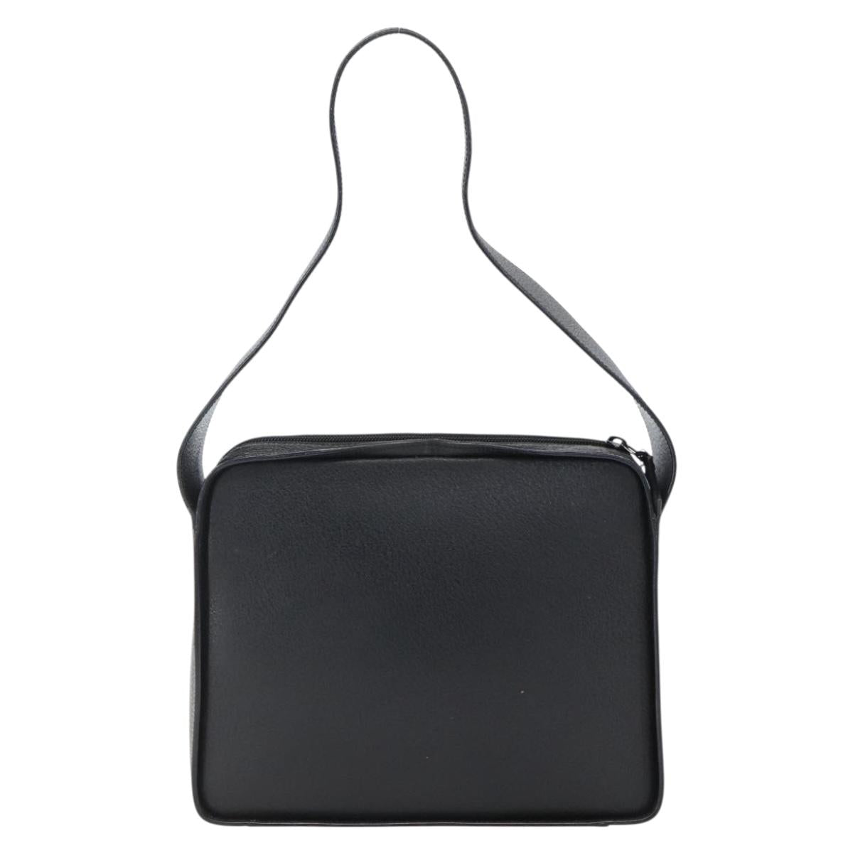 GUCCI Shoulder Bag Leather Black Silver 001 3032 Auth 173646