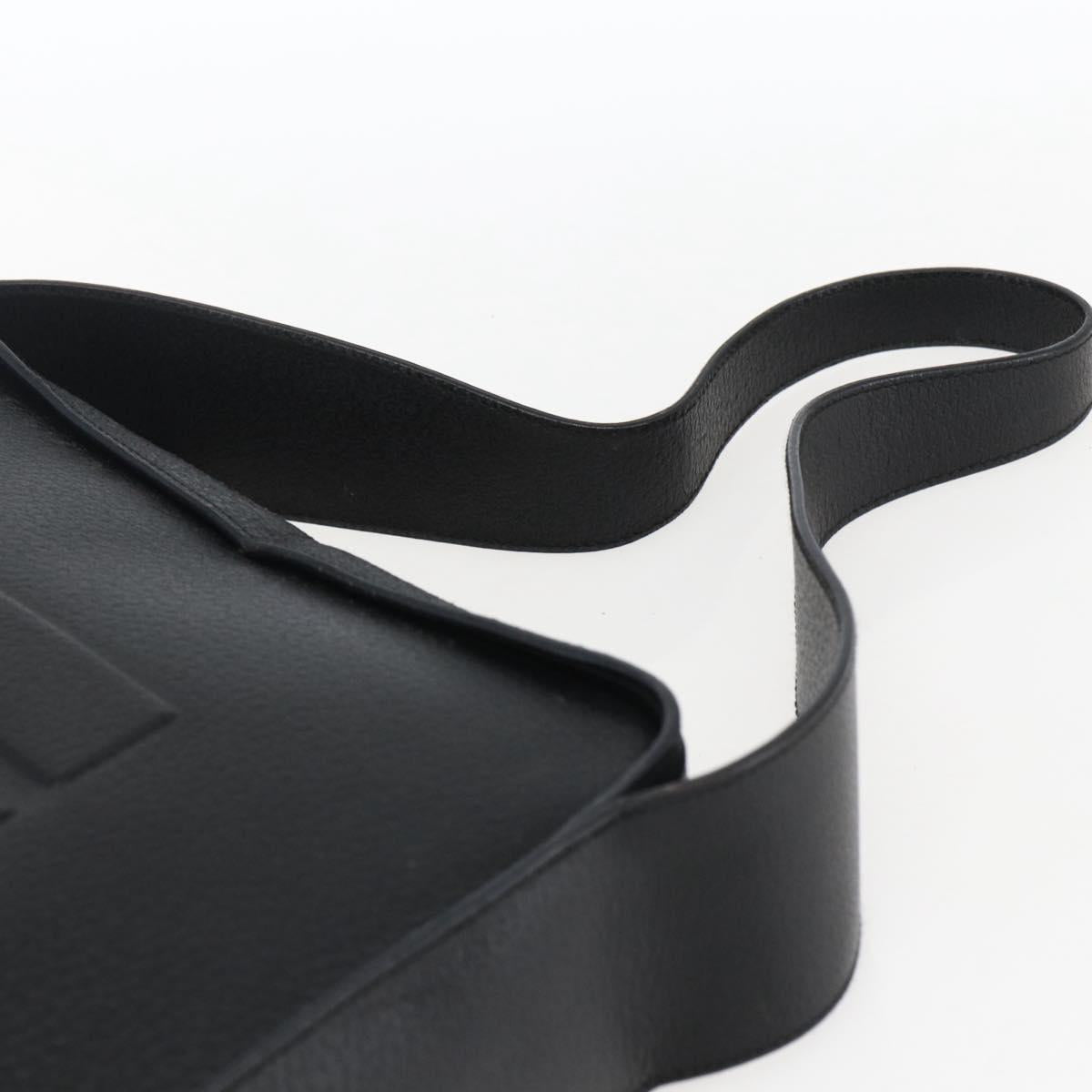 GUCCI Shoulder Bag Leather Black Silver 001 3032 Auth 173646