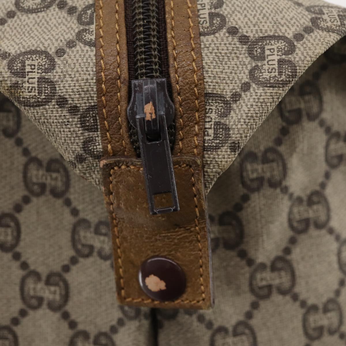 GUCCI GG Plus Supreme Web Sherry Line Boston Bag PVC Beige Auth 173664