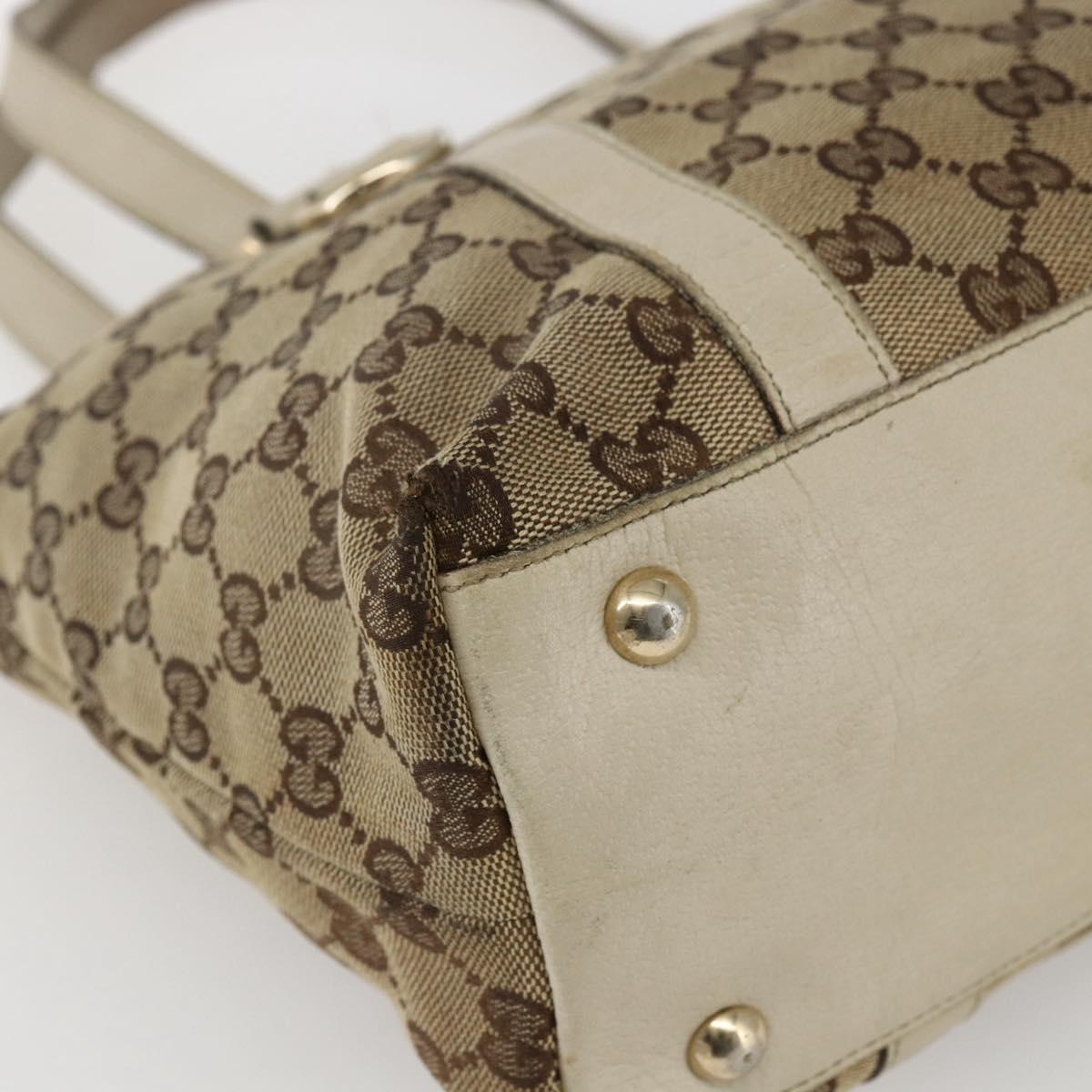 GUCCI GG Canvas Abbey Tote Bag Beige Gold 141470 Auth 173665
