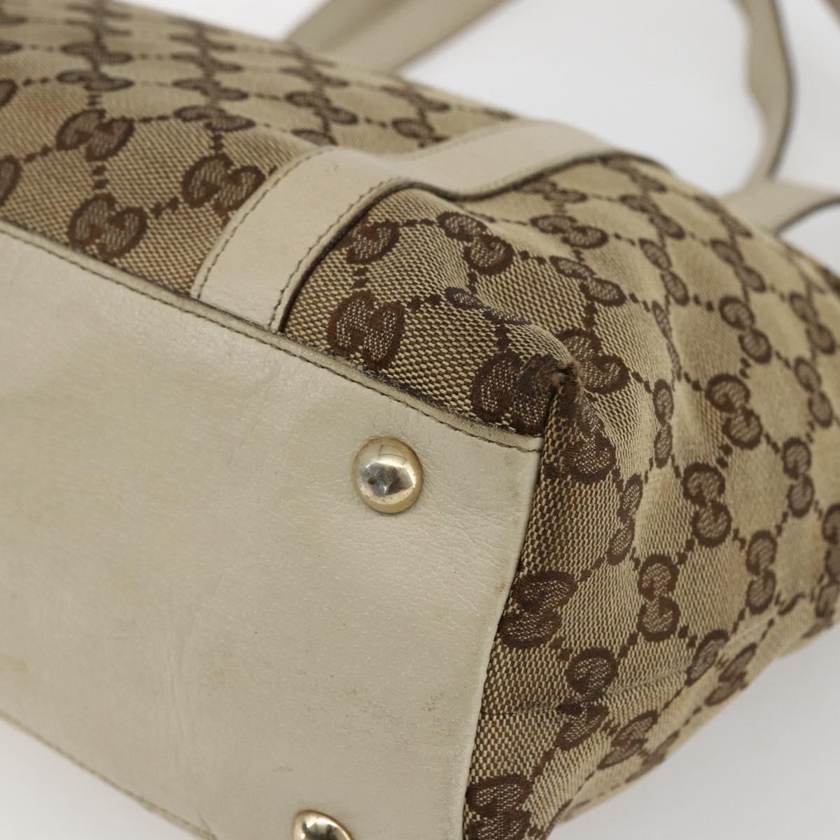 GUCCI GG Canvas Abbey Tote Bag Beige Gold 141470 Auth 173665