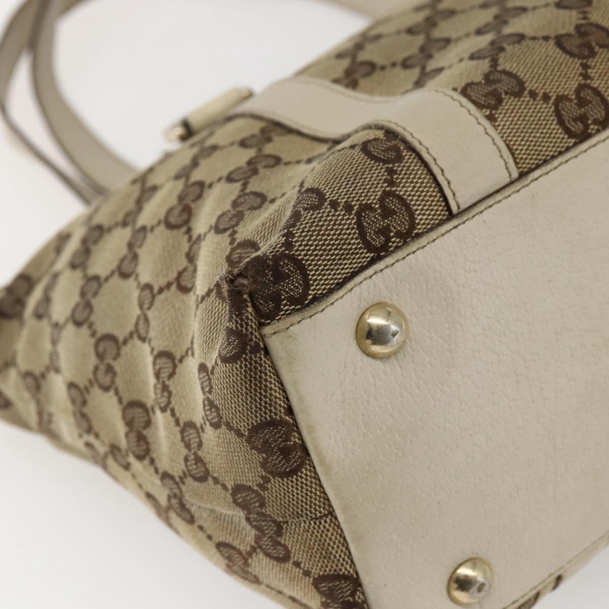 GUCCI GG Canvas Abbey Tote Bag Beige Gold 141470 Auth 173665