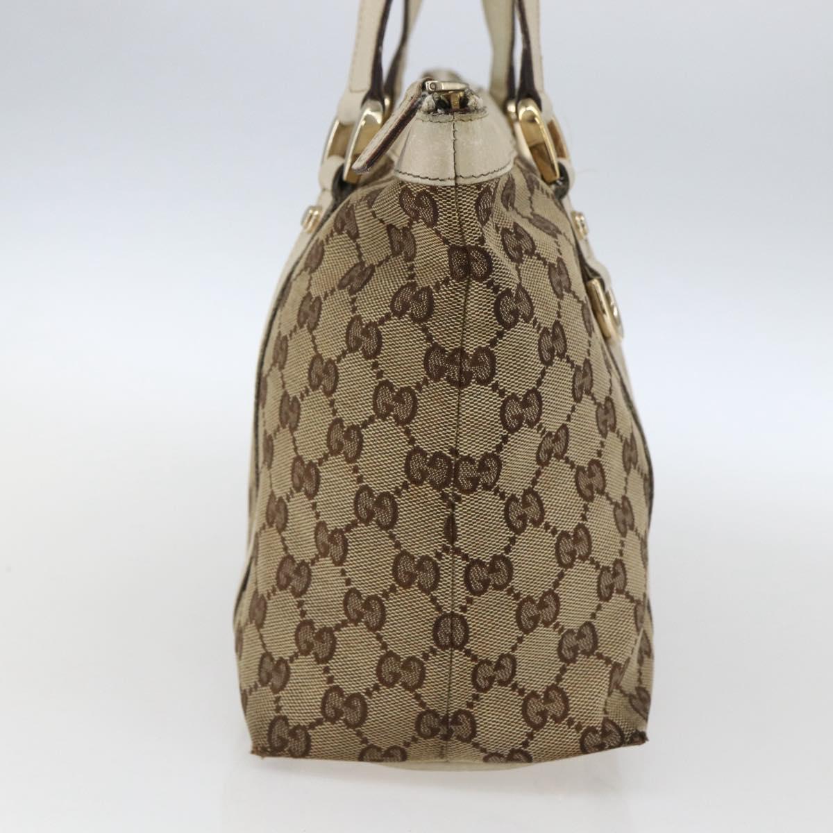 GUCCI GG Canvas Abbey Tote Bag Beige Gold 141470 Auth 173665