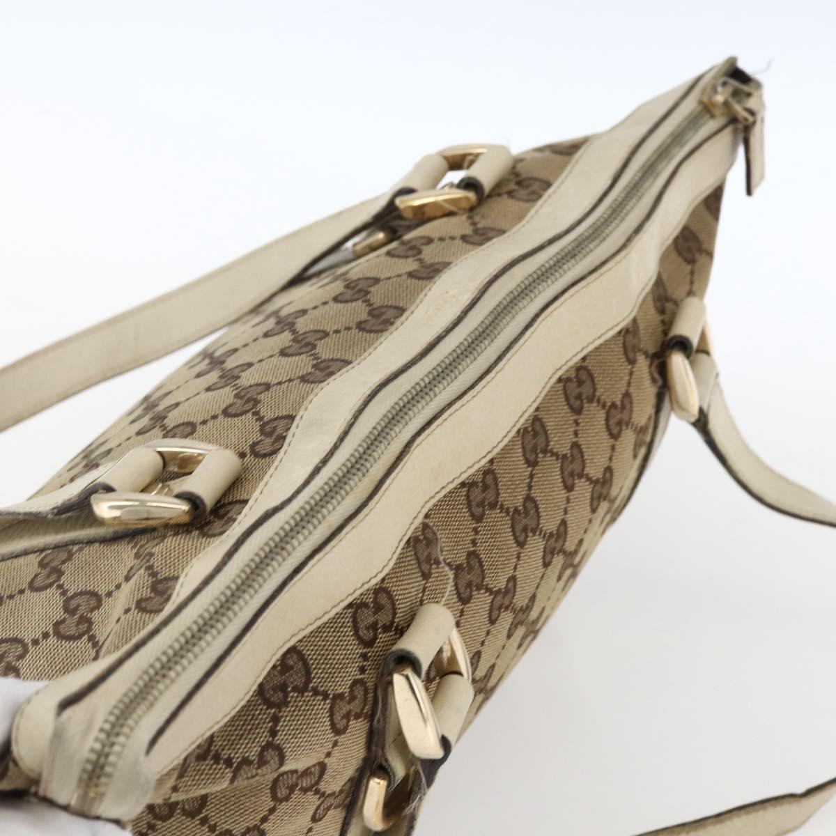 GUCCI GG Canvas Abbey Tote Bag Beige Gold 141470 Auth 173665