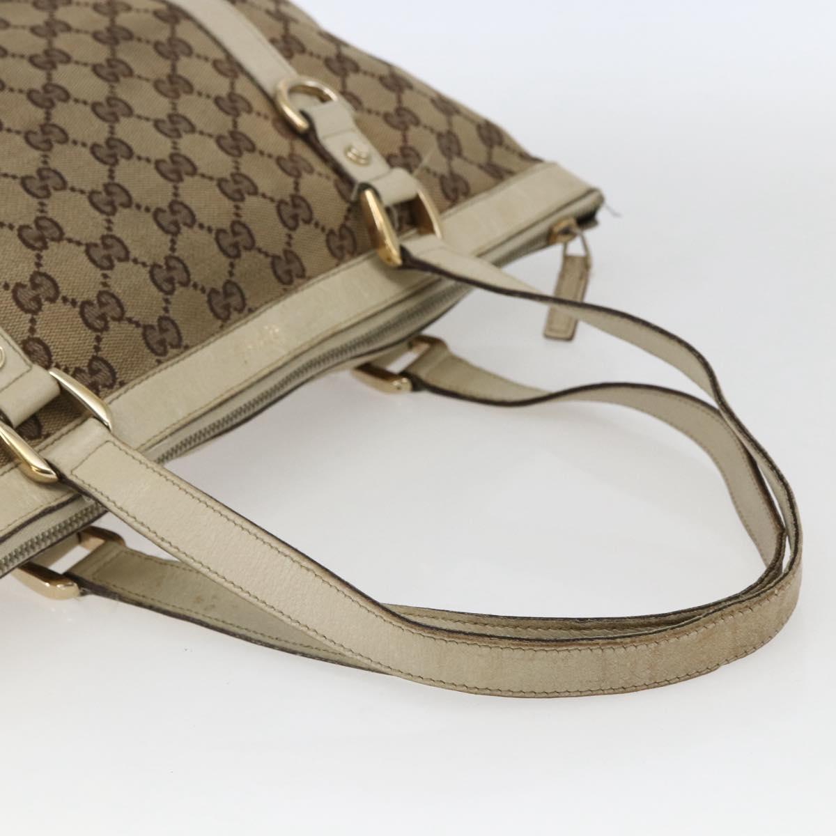GUCCI GG Canvas Abbey Tote Bag Beige Gold 141470 Auth 173665
