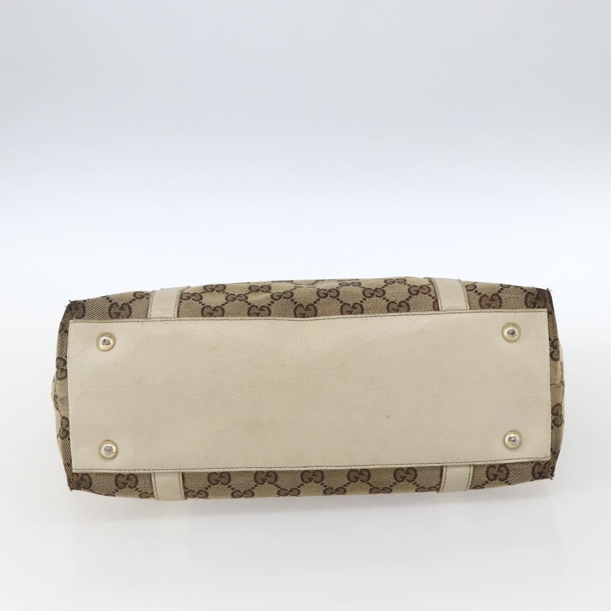 GUCCI GG Canvas Abbey Tote Bag Beige Gold 141470 Auth 173665