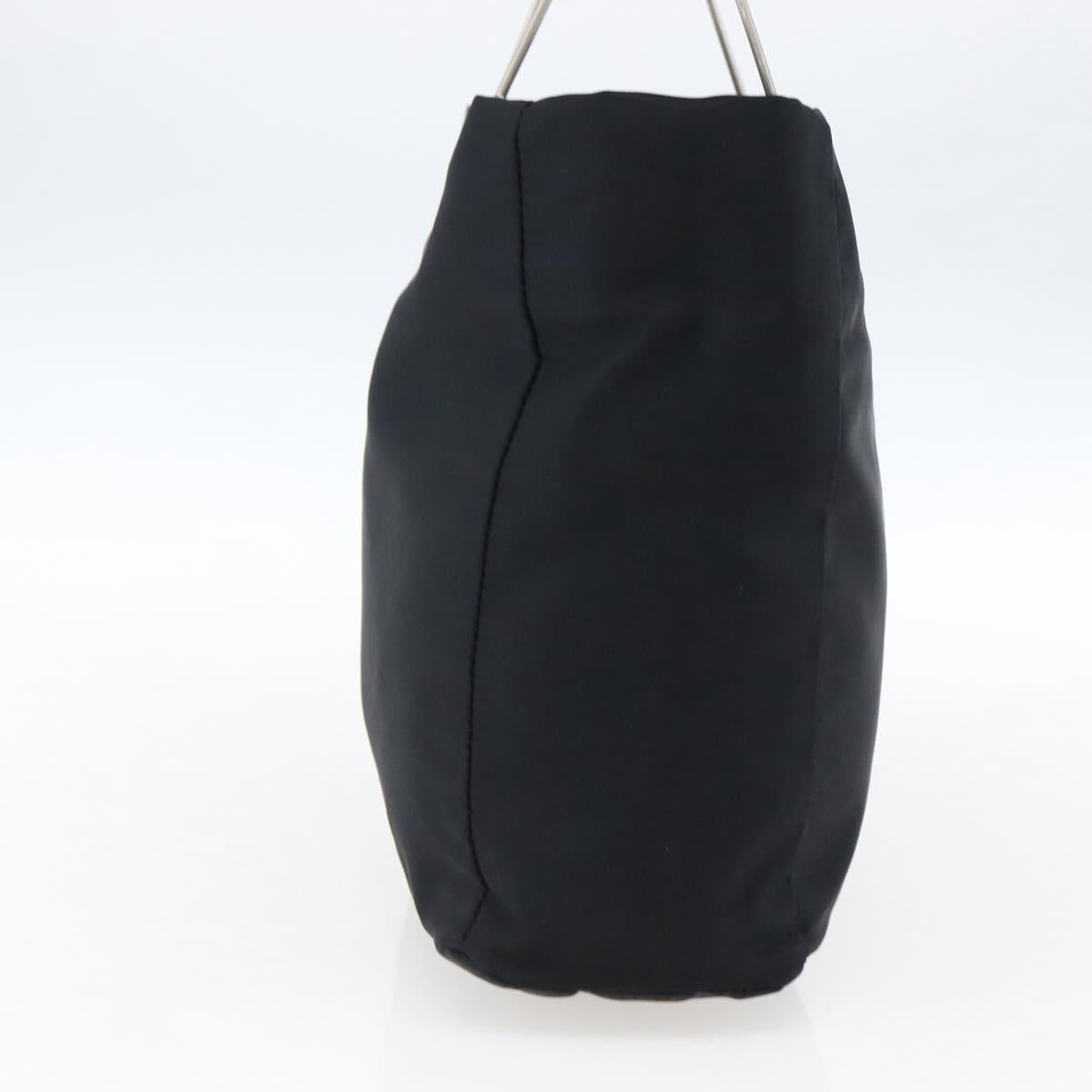 PRADA Hand Bag Nylon Black Silver Auth 173667