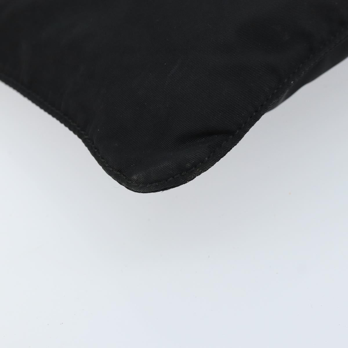 PRADA Shoulder Bag Nylon Black Silver Auth 173668