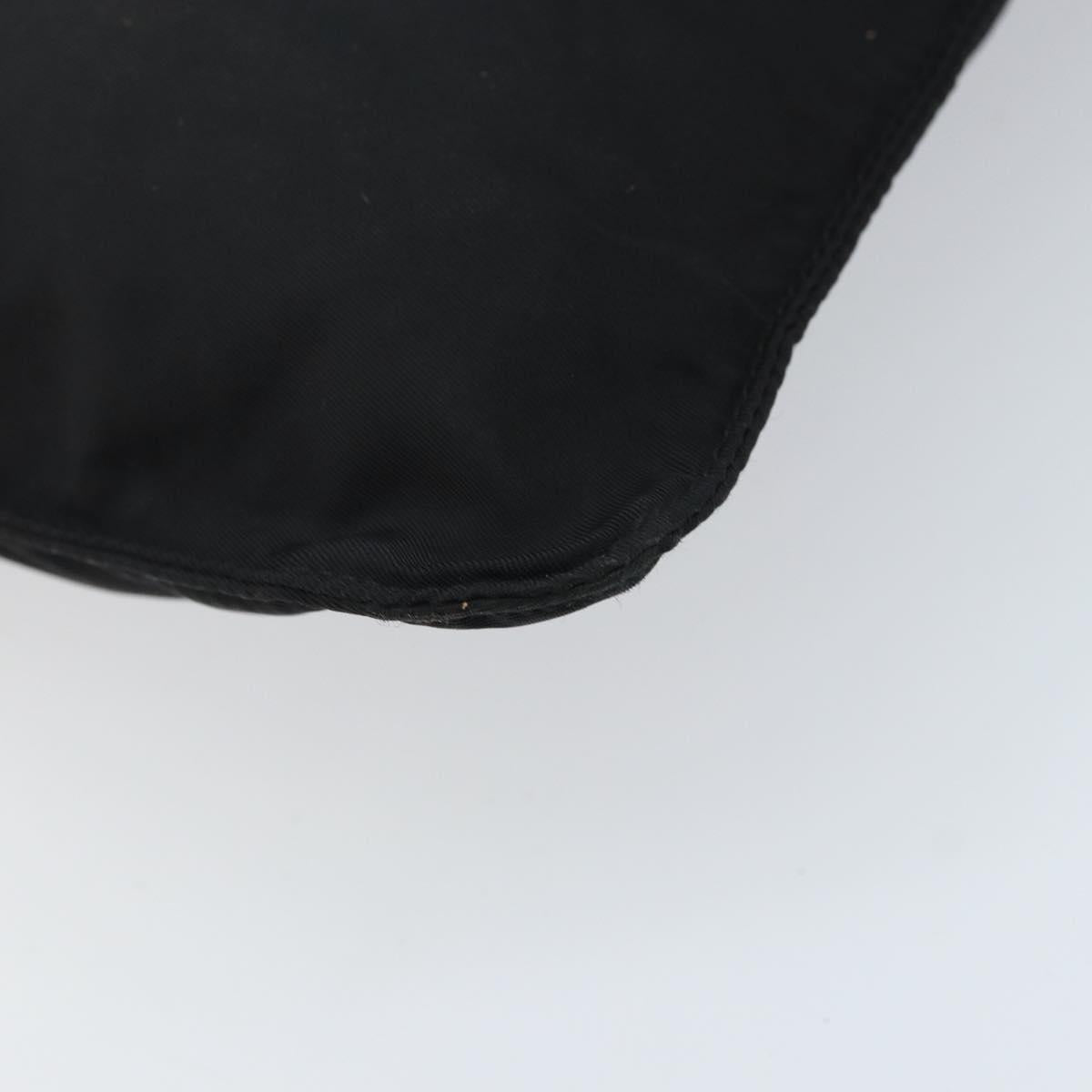 PRADA Shoulder Bag Nylon Black Silver Auth 173668