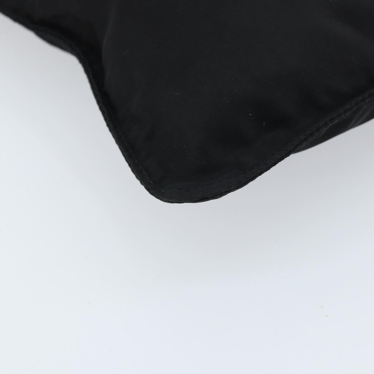 PRADA Shoulder Bag Nylon Black Silver Auth 173668