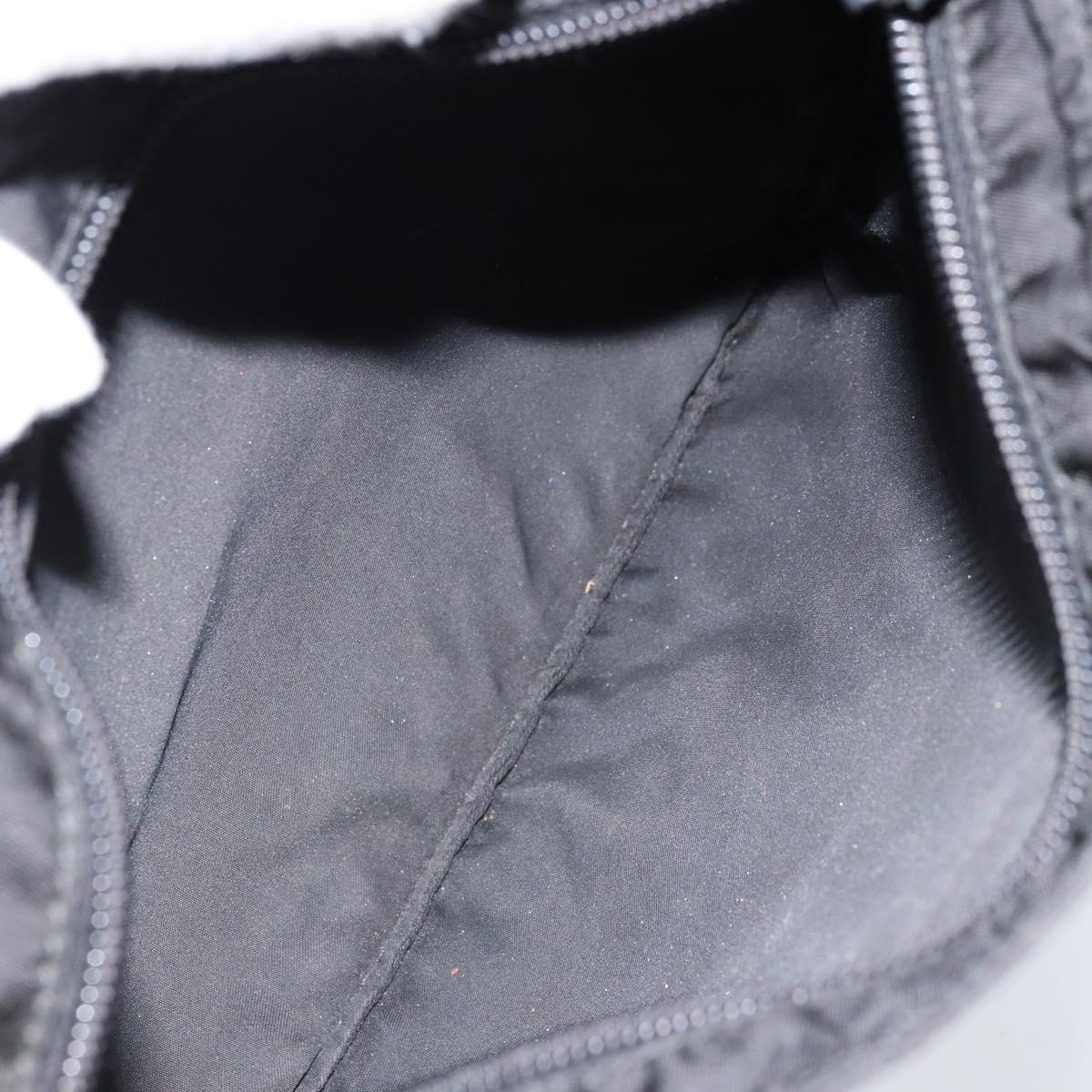 PRADA Shoulder Bag Nylon Black Silver Auth 173668