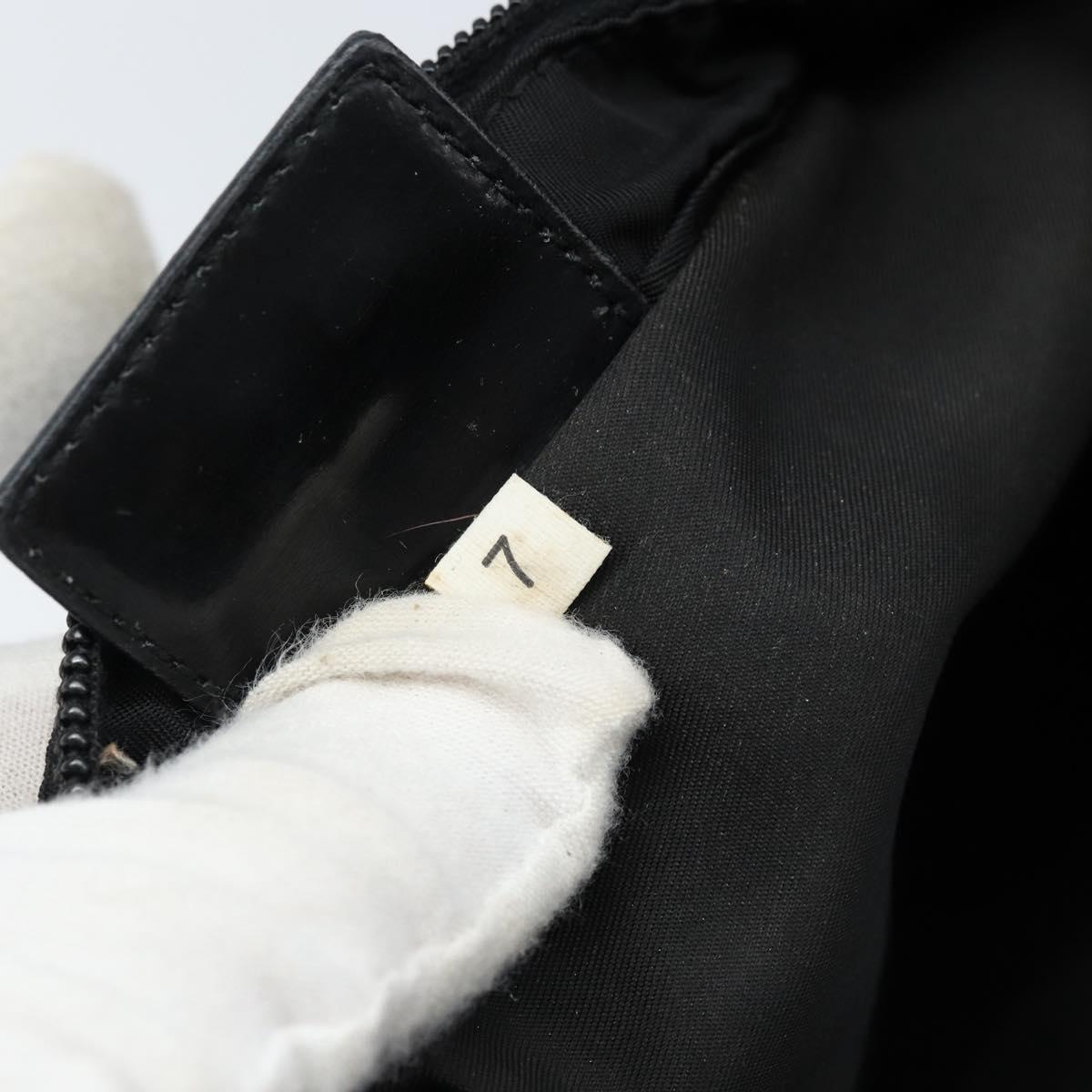 PRADA Shoulder Bag Nylon Black Silver Auth 173668