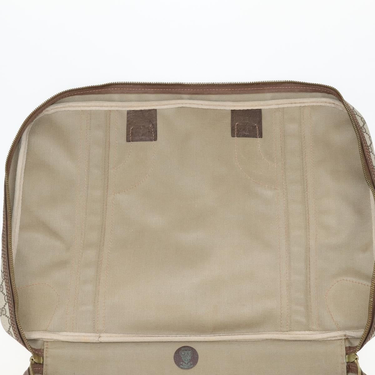 GUCCI GG Supreme Web Sherry Line Hand Bag PVC Beige Gold Auth 173669