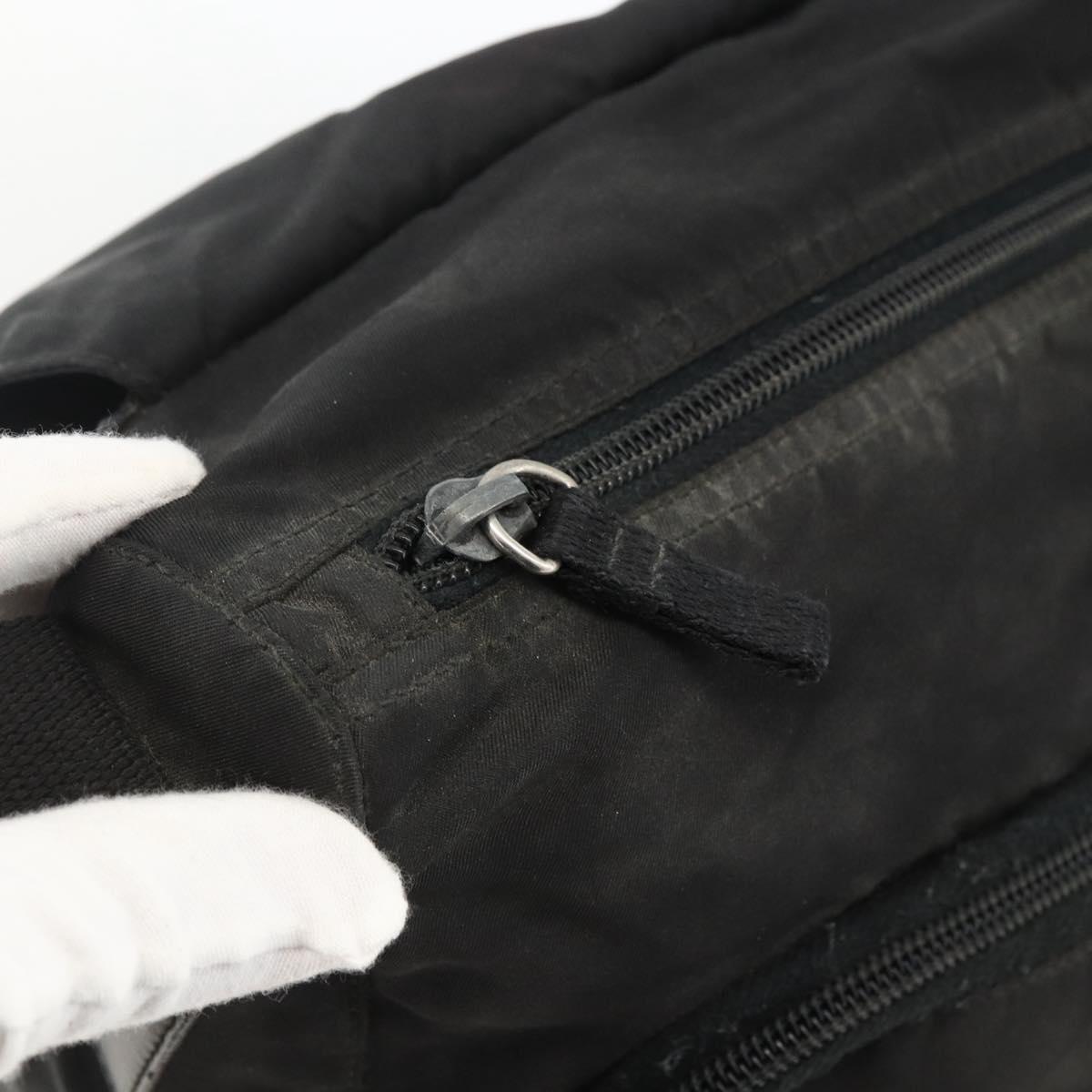 PRADA Shoulder Bag Nylon Black Silver Auth 173677