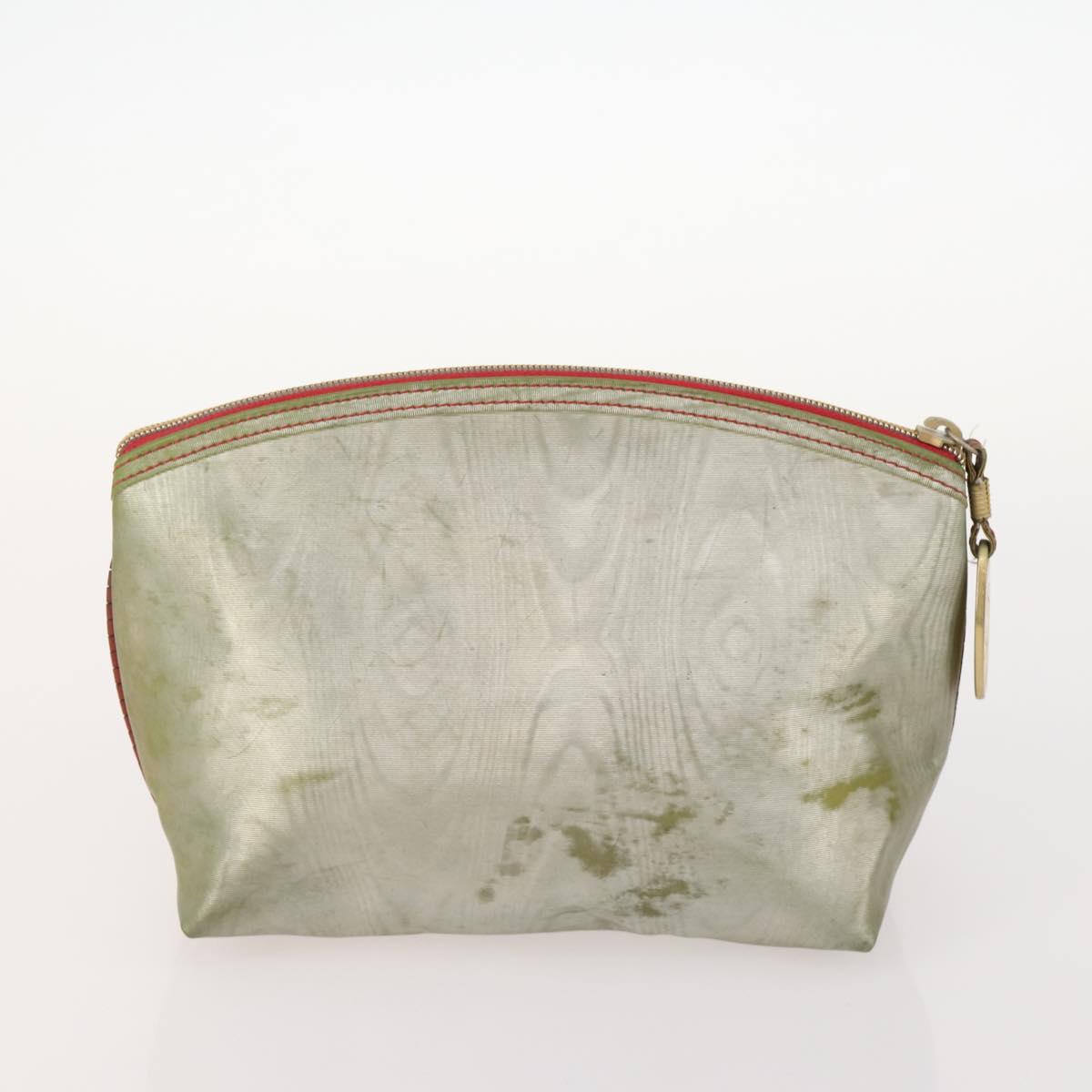 LOEWE Anagram Hand Bag Leather Nylon Suede 3 Set Red Gray Green Auth 173684