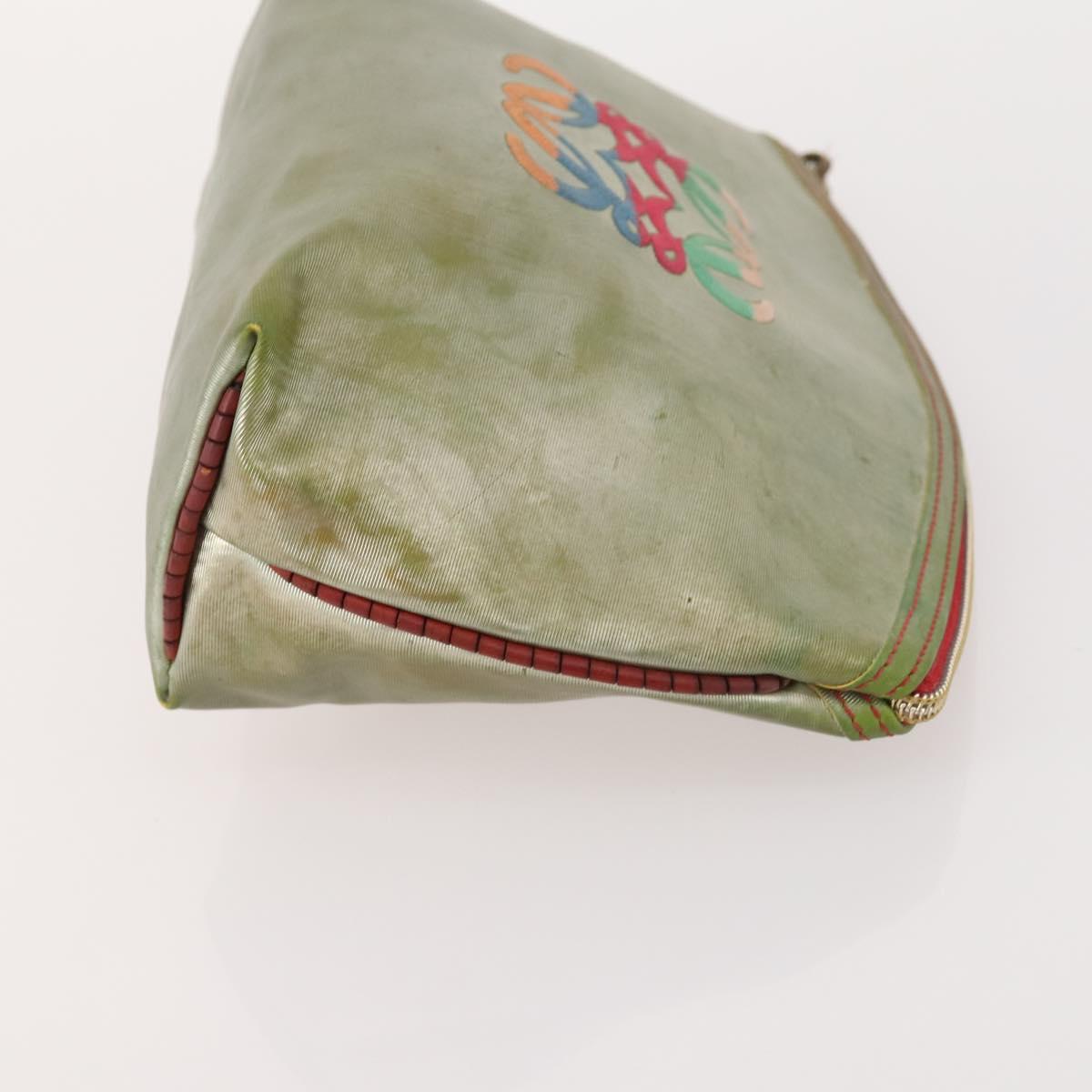 LOEWE Anagram Hand Bag Leather Nylon Suede 3 Set Red Gray Green Auth 173684
