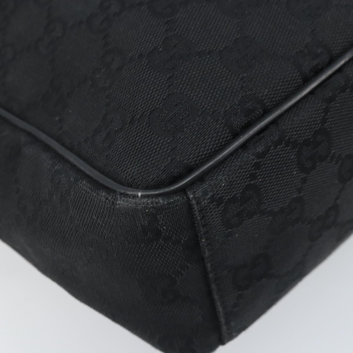 GUCCI GG Canvas Shoulder Bag Black Silver 03136 Auth 173686