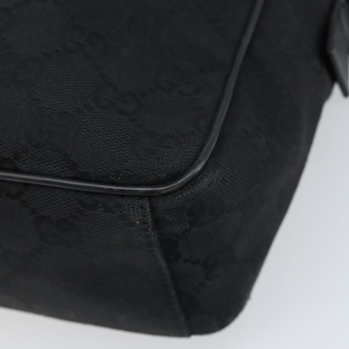 GUCCI GG Canvas Shoulder Bag Black Silver 03136 Auth 173686