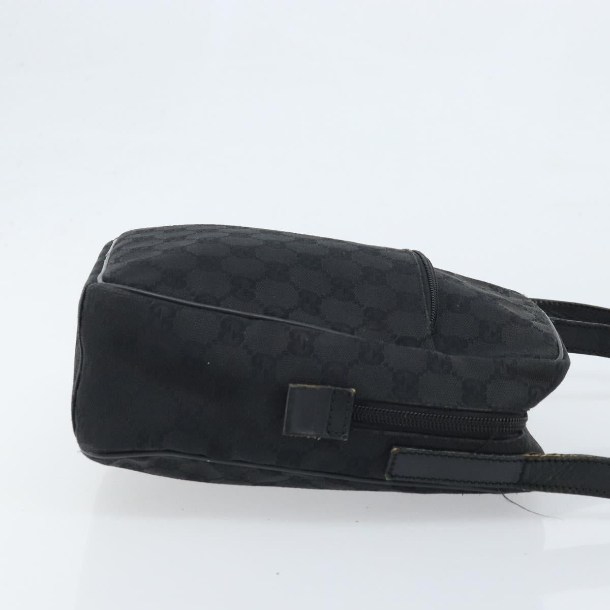 GUCCI GG Canvas Shoulder Bag Black Silver 03136 Auth 173686