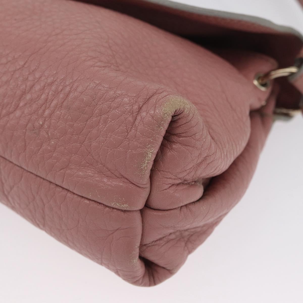 Chloe Lily Shoulder Bag Leather 2way Pink Gold Auth 173695