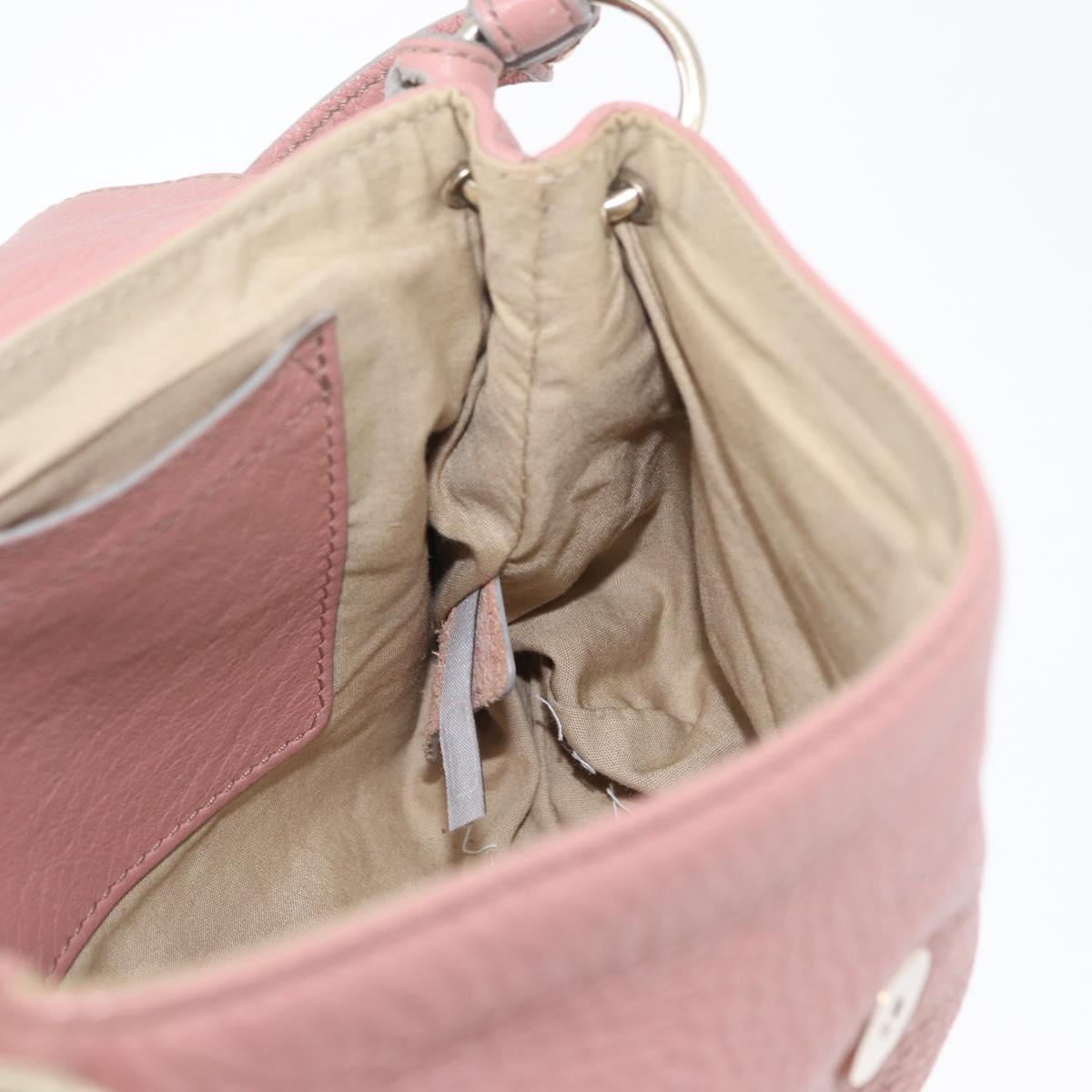 Chloe Lily Shoulder Bag Leather 2way Pink Gold Auth 173695
