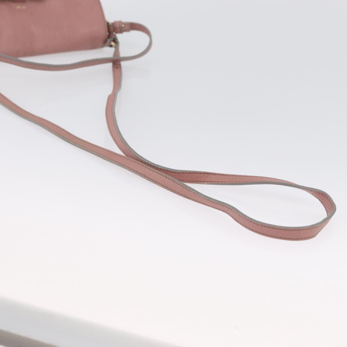 Chloe Lily Shoulder Bag Leather 2way Pink Gold Auth 173695
