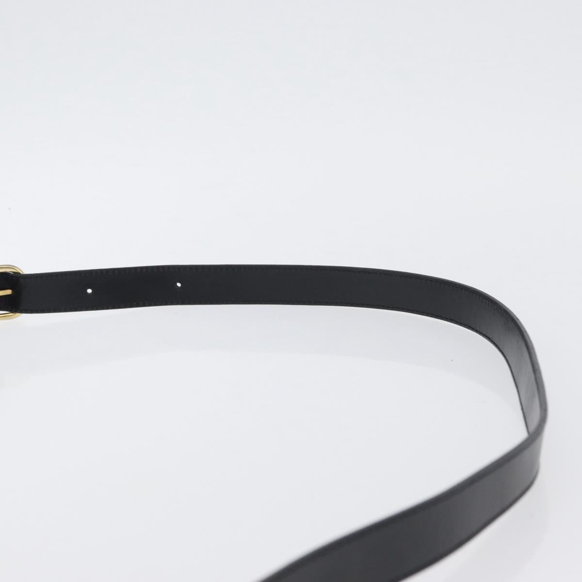 CELINE Shoulder Bag Leather Black Gold Auth 173699