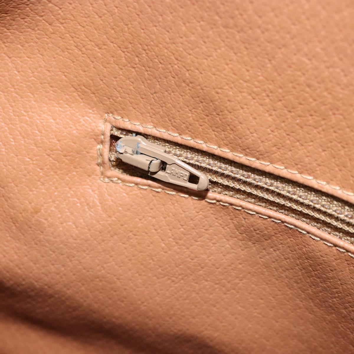 CELINE Macadam Canvas Shoulder Bag PVC Beige Gold Auth 173701