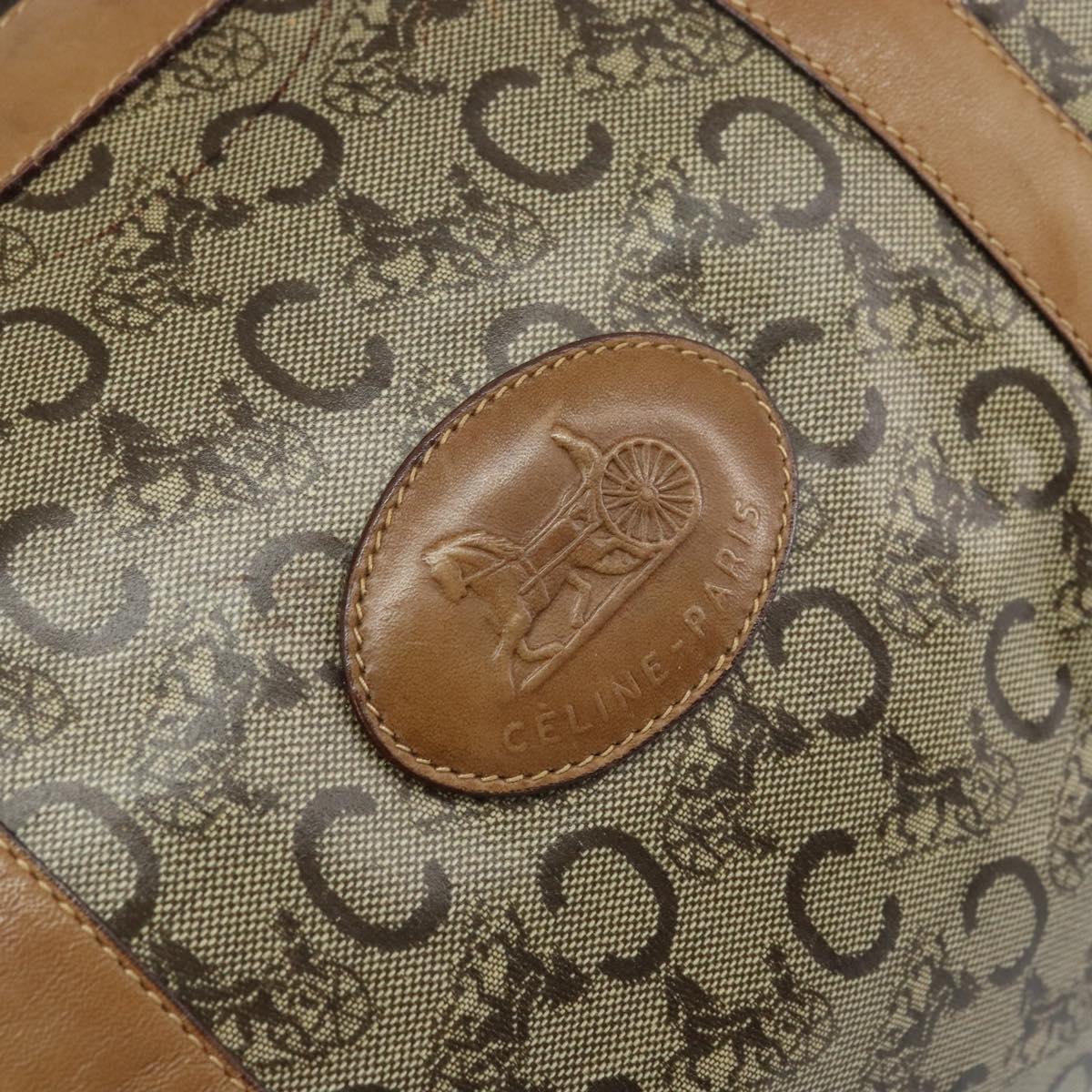 CELINE C Sulky Hand Bag PVC Beige Gold Auth 173702