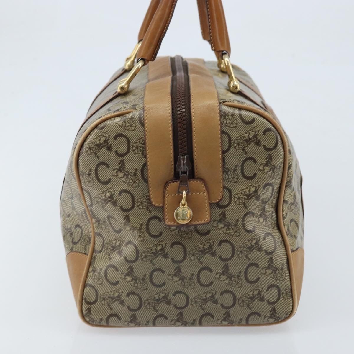 CELINE C Sulky Hand Bag PVC Beige Gold Auth 173702