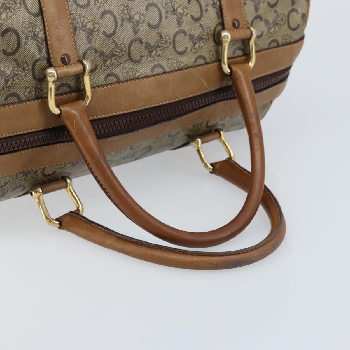 CELINE C Sulky Hand Bag PVC Beige Gold Auth 173702