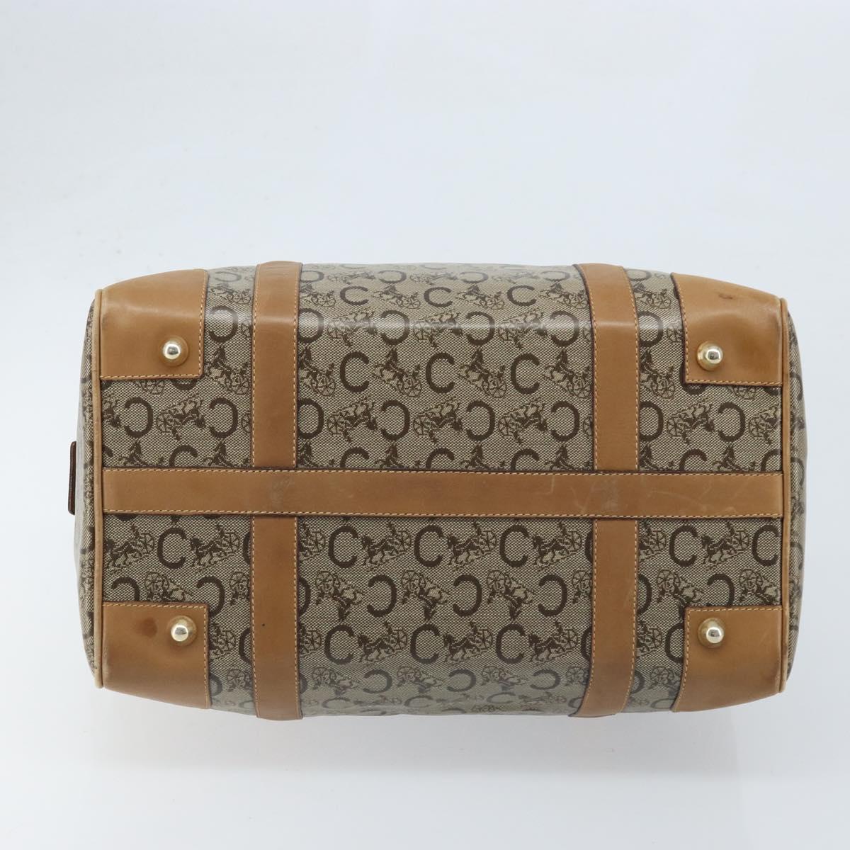 CELINE C Sulky Hand Bag PVC Beige Gold Auth 173702