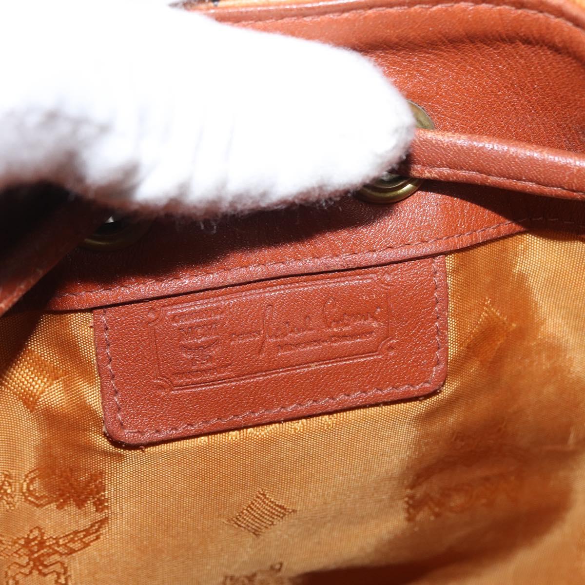 MCM Vicetos Logogram Shoulder Bag PVC Leather Brown Gold Auth 173707