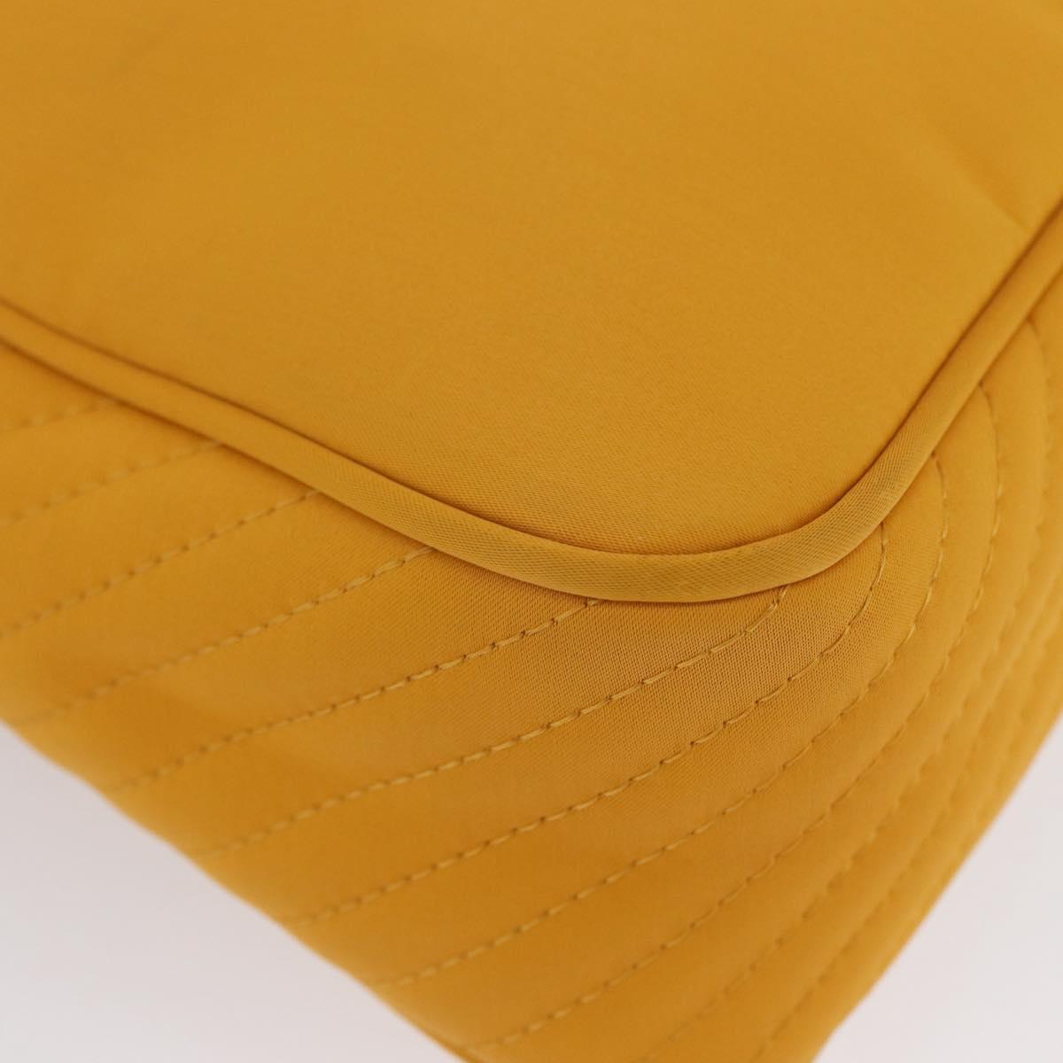 SAINT LAURENT Hand Bag Nylon Yellow Gold Auth 173709