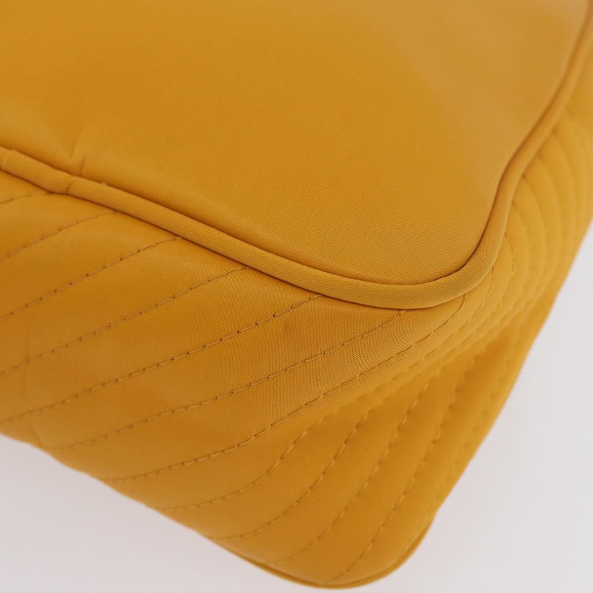 SAINT LAURENT Hand Bag Nylon Yellow Gold Auth 173709