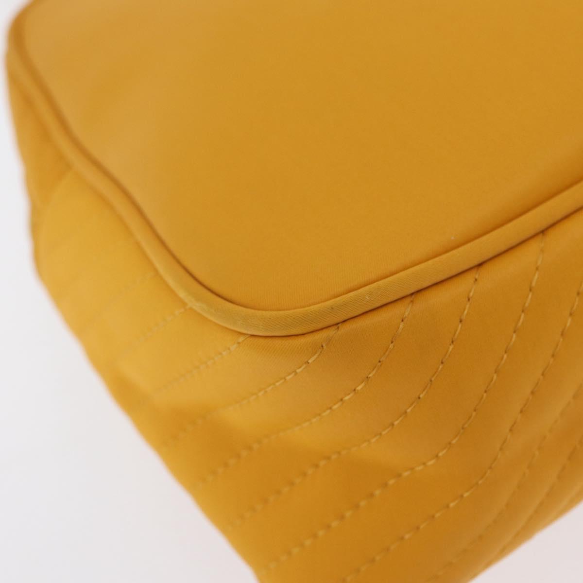 SAINT LAURENT Hand Bag Nylon Yellow Gold Auth 173709