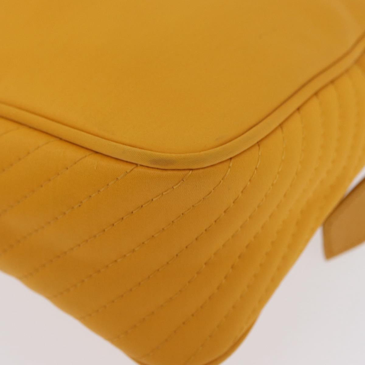 SAINT LAURENT Hand Bag Nylon Yellow Gold Auth 173709