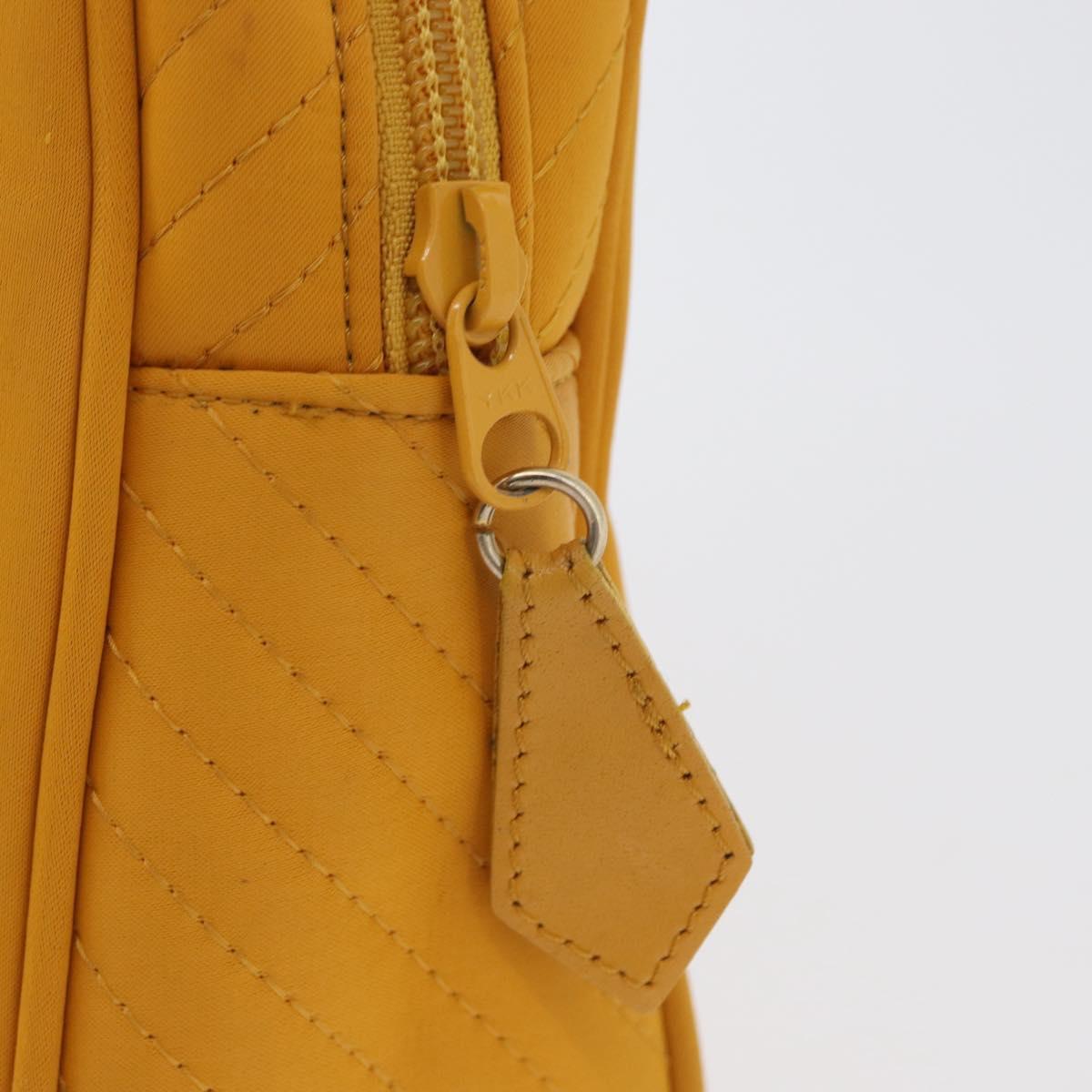 SAINT LAURENT Hand Bag Nylon Yellow Gold Auth 173709
